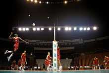 Photo of a volleyball match.