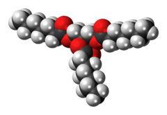 Space-filling model of the triheptanoin molecule