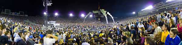 Panorama of Rose Bowl during the filming of the concert.