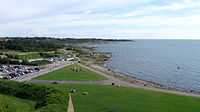 View from Varberg Fortress, overlooking the beach promenade