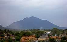 Mountain, with mine in foreground