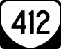 State Route 412 marker