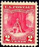 Washington at Prayer,Valley Forge, issue of 1928, 2c