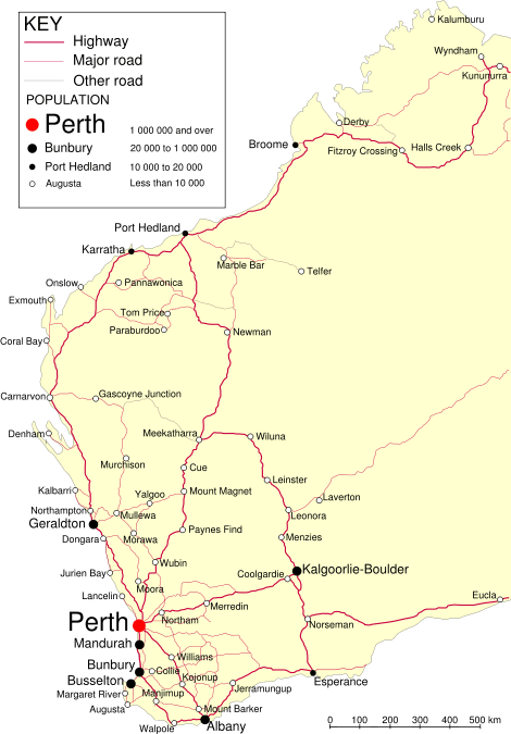 Map of Western Australia