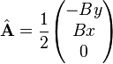 \hat{\mathbf{A}} = \frac{1}{2}\begin{pmatrix} -By\\ Bx \\0 \end{pmatrix}