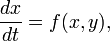 \frac{ dx }{ dt } = f(x,y),