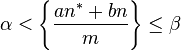 \alpha<\left\{\frac{an^{*}+bn}{m}\right\}\le\beta