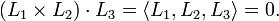  (L_1 \times L_2) \cdot L_3 = \langle L_1,L_2,L_3 \rangle = 0. 