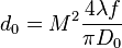 d_0=M^2 {4\lambda f \over \pi D_0}