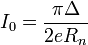  I_0 = \frac{\pi \Delta}{2 e R_n} 