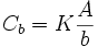 C_b = K \frac{A}{b}