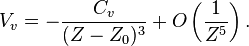 V_v = - \frac{C_v}{(Z-Z_0)^3}+O\left(\frac{1}{Z^5}\right).