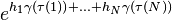 e^{h_1\gamma(\tau(1))+\dots+h_N\gamma(\tau(N))}