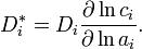 D_i^*=D_i\frac{\partial\ln c_i}{\partial\ln a_i}.