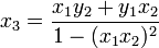 x_3 = \frac{x_1y_2+y_1x_2}{1-(x_1x_2)^2}