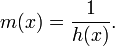 m(x) = \frac{1}{h(x)}.