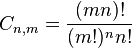 C_{n, m} = \frac{(mn)!}{(m!)^n n!}