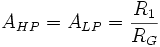 A_{HP} = A_{LP} = \frac{R_1}{R_G}