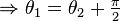  \Rightarrow \theta _1 = \theta _2 + \tfrac{\pi}{2} 