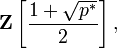 \mathbf Z\left[\frac{1+\sqrt{p^*}}2\right],