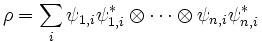 \rho = \sum_i \psi_{1,i} \psi_{1,i}^* \otimes \cdots \otimes \psi_{n,i} \psi_{n,i}^*