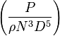  \left(\frac{P}{\rho N^3 D^5}\right)