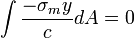 \int \frac {-\sigma_my}{c} dA = 0 