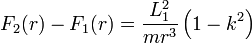 
F_2(r) - F_1(r) = \frac{L_1^2}{mr^3} \left( 1 - k^2 \right)
