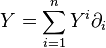 Y=\sum_{i=1}^n Y^i \partial_i