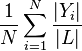 \frac{1}{N} \sum _{i=1}^N \frac{|Y_i|}{|L|}