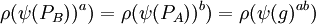 \rho(\psi(P_B))^a) = \rho(\psi(P_A))^b) = \rho(\psi(g)^{ab}) 