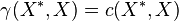 \gamma(X^*, X) = c(X^*, X)