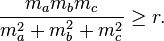 \frac{m_am_bm_c}{m_a^2+m_b^2+m_c^2} \geq r.