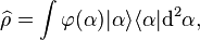 \widehat{\rho} = \int \varphi(\alpha) |{\alpha}\rangle \langle {\alpha}| \rm{d}^2 \alpha,