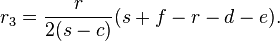 r_3 = \frac{r}{2(s-c)}(s+f-r-d-e).