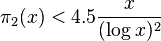  \pi_2(x)  <  4.5  \frac {x}{(\log x)^2}