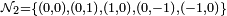 \scriptstyle \mathcal{N}_2=\{(0,0),(0,1),(1,0),(0,-1),(-1,0)\} 