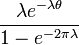 \frac{\lambda e^{-\lambda \theta}}{1-e^{-2\pi \lambda}}