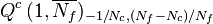 Q^c\,(1,\overline{N_f})_{-1/N_c,(N_f-N_c)/N_f}