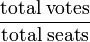 \frac{\mbox{total} \; \mbox{votes}}{\mbox{total} \; \mbox{seats}}