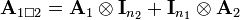 \mathbf A_{1\square 2} = \mathbf A_1 \otimes \mathbf I_{n_2} + \mathbf I_{n_1} \otimes \mathbf A_2