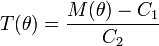 T(\theta)= \frac{M(\theta)-C_1}{C_2}