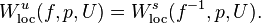 W^u_{\mathrm{loc}}(f,p,U) = W^s_{\mathrm{loc}}(f^{-1},p,U).