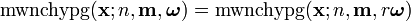 \operatorname{mwnchypg}(\mathbf{x};n,\mathbf{m}, \boldsymbol{\omega}) = \operatorname{mwnchypg}(\mathbf{x};n,\mathbf{m}, r\boldsymbol{\omega})\,\,