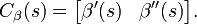 C_\beta(s) = \begin{bmatrix}\beta'(s) & \beta''(s)\end{bmatrix}.