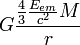 G\frac{\frac{4}{3}\frac{E_{em}}{c^{2}}M}{r}