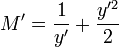 M'= \frac{1}{y'} + \frac{y'^2}{2}