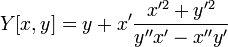 Y[x,y]=y+x'\frac{x'^2+y'^2}{y''x'-x''y'}