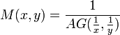 M(x,y) = \frac{1}{AG(\frac{1}{x},\frac{1}{y})}