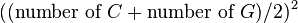 ((\text{number of }C + \text{number of }G)/2)^2